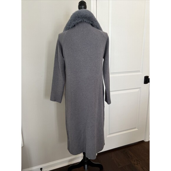 NWT Philosophy Faux Fur Collar Duster Gray XS - Picture 5 of 9